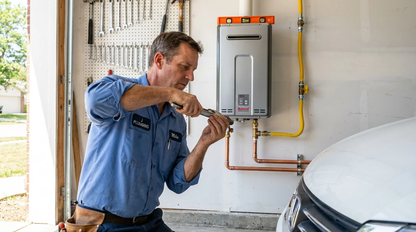 Tankless water heater installation by a Johns Plumbing LLC plumber in Mead